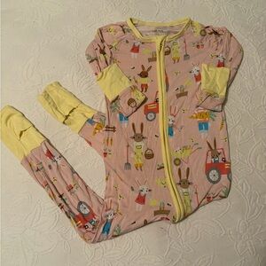 Little Sleepies girls 18-24m One Piece bamboo Pajama with Bunny Print Easter